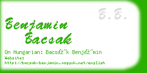 benjamin bacsak business card